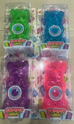 GUMMY LIGHT - VEILLEUSE EN FORME D'OURS GÉLIFIÉ ASST